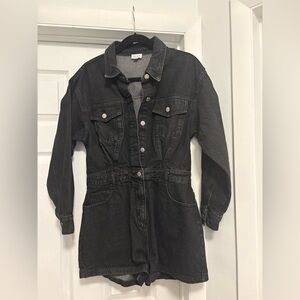 Le Lis Charcoal Denim Jumpsuit
